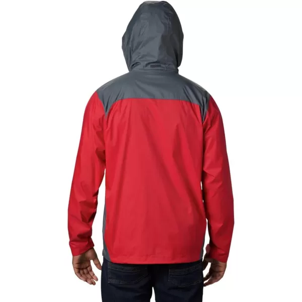 Columbia Mens Glennaker Rain JacketMountain Red  Graphite