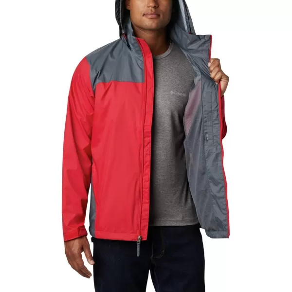 Columbia Mens Glennaker Rain JacketMountain Red  Graphite