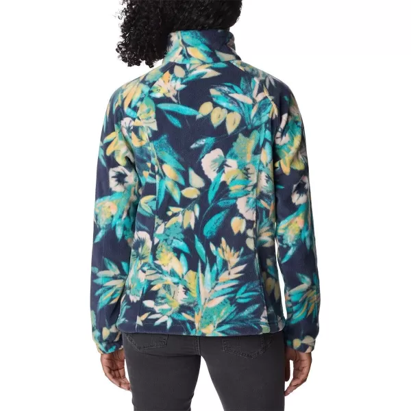 Columbia Womens Benton Springs Printed Full ZipBright AquaWisterian