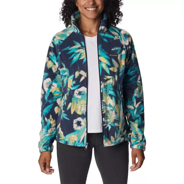 Columbia Womens Benton Springs Printed Full ZipBright AquaWisterian