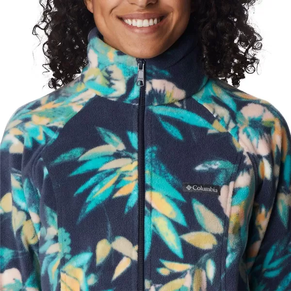 Columbia Womens Benton Springs Printed Full ZipBright AquaWisterian