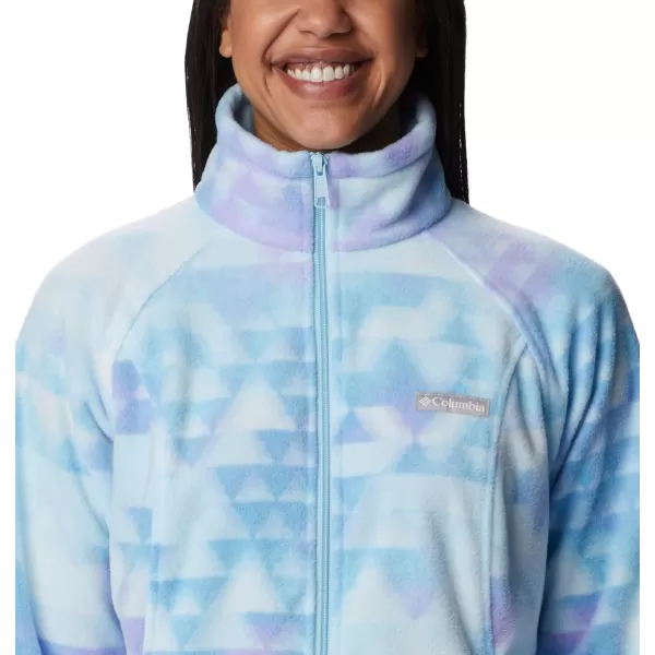 Columbia Womens Benton Springs Printed Full ZipSpring BlueDistant Peaks