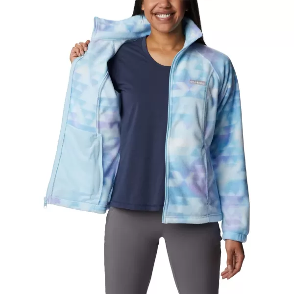 Columbia Womens Benton Springs Printed Full ZipSpring BlueDistant Peaks