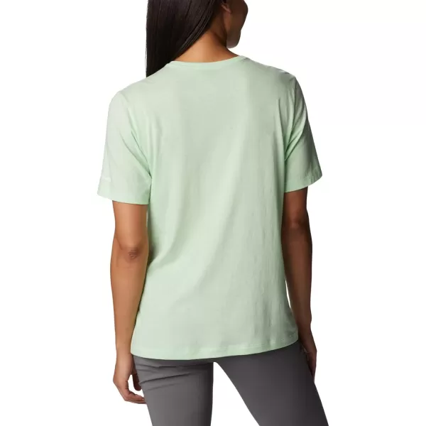 Columbia Womens Bluebird Day Relaxed Crew NeckKey West HeatherCsc Stacked Graphic