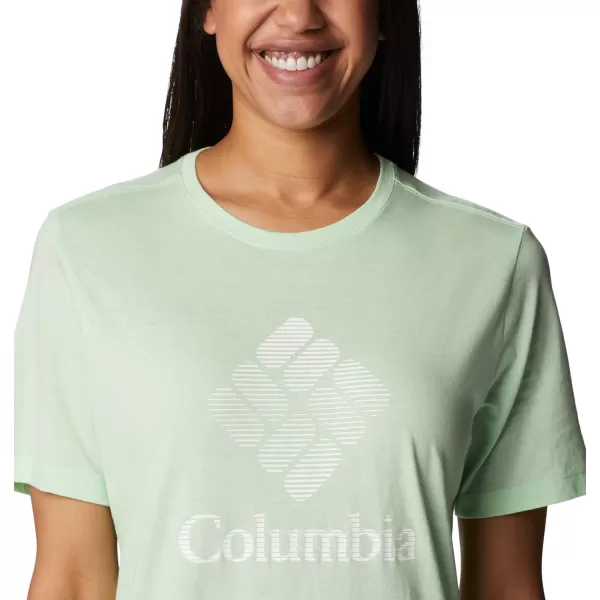 Columbia Womens Bluebird Day Relaxed Crew NeckKey West HeatherCsc Stacked Graphic