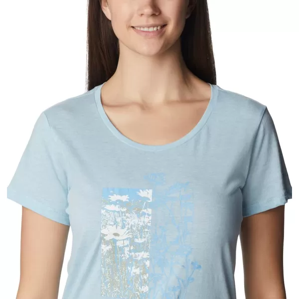 Columbia Womens Daisy Days Short Sleeve Graphic TeeSpring Blue HeatherFind Your Wild Graphic