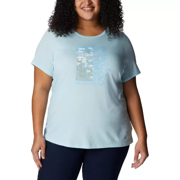 Columbia Womens Daisy Days Short Sleeve Graphic TeeSpring Blue HeatherFind Your Wild Graphic