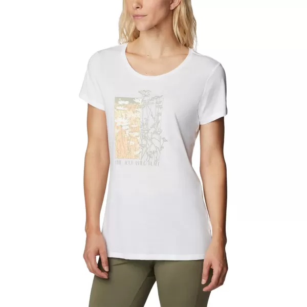 Columbia Womens Daisy Days Short Sleeve Graphic TeeWhiteFind Your Wild Graphic