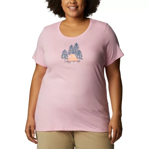 Columbia Womens Daisy Days Short Sleeve Graphic TeeWild Rose HeatherBest Site Graphic