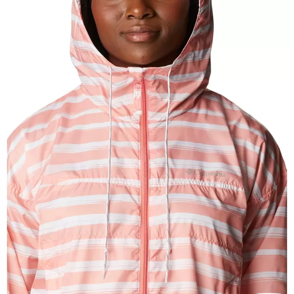 Columbia Womens Flash Challenger Novelty WindbreakerCoral Reef Brush Stripe Print