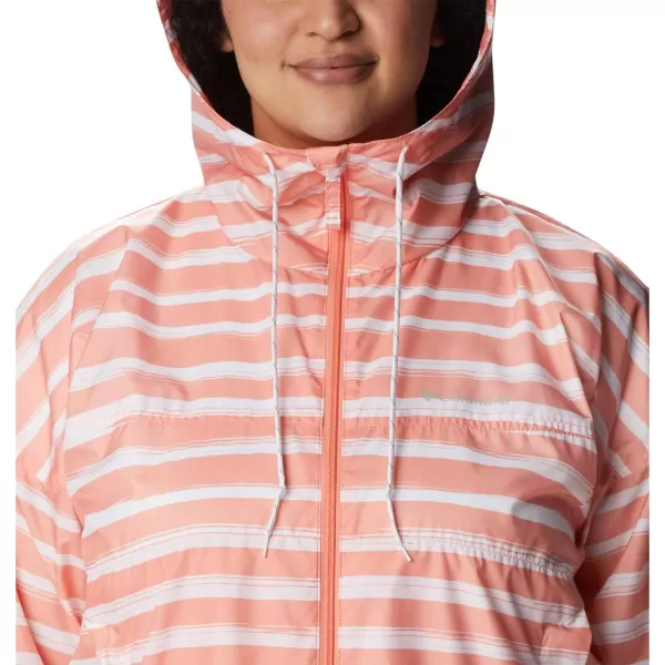 Columbia Womens Flash Challenger Novelty WindbreakerCoral Reef Brush Stripe Print