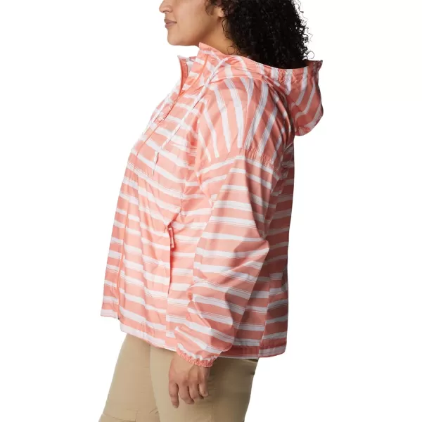 Columbia Womens Flash Challenger Novelty WindbreakerCoral Reef Brush Stripe Print