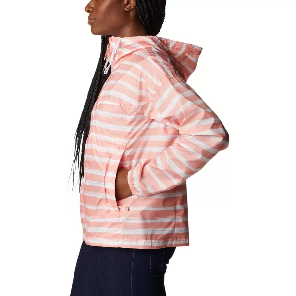 Columbia Womens Flash Challenger Novelty WindbreakerCoral Reef Brush Stripe Print