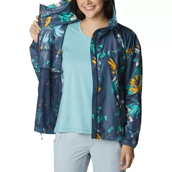 Columbia Womens Flash Challenger Novelty WindbreakerNocturnal Daisy Party Multi Print