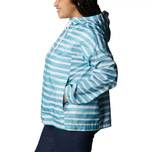 Columbia Womens Flash Challenger Novelty WindbreakerSea Wave Brush Stripe Print