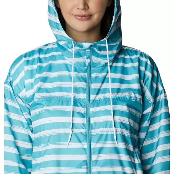 Columbia Womens Flash Challenger Novelty WindbreakerSea Wave Brush Stripe Print