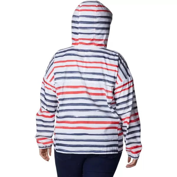 Columbia Womens Flash Challenger Novelty WindbreakerWhite Brush Stripe Multi Print