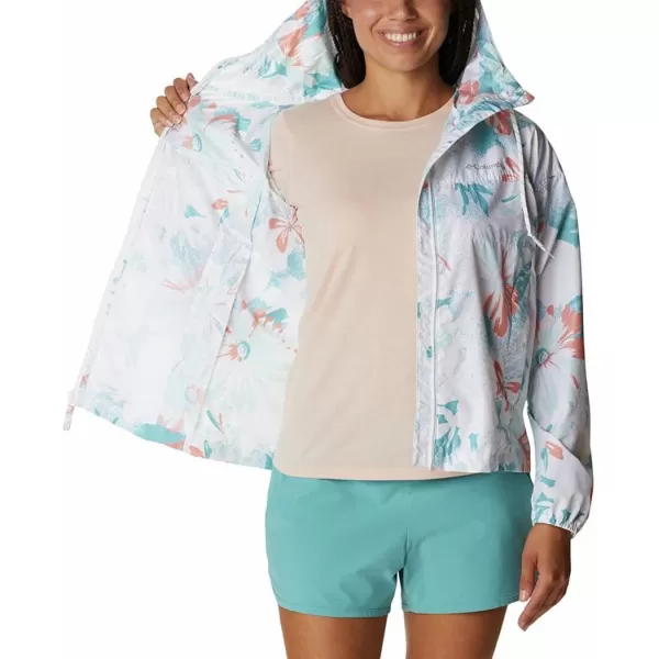 Columbia Womens Flash Challenger Novelty WindbreakerWhite Daisy Party Print