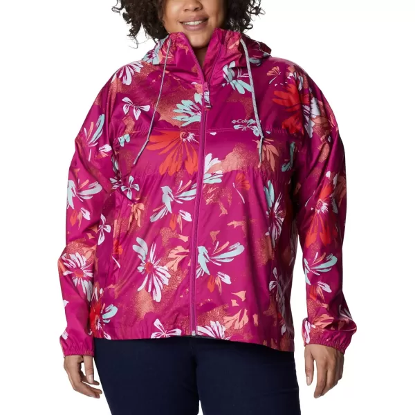 Columbia Womens Flash Challenger Novelty WindbreakerWild Fuchsia Daisy Party Print