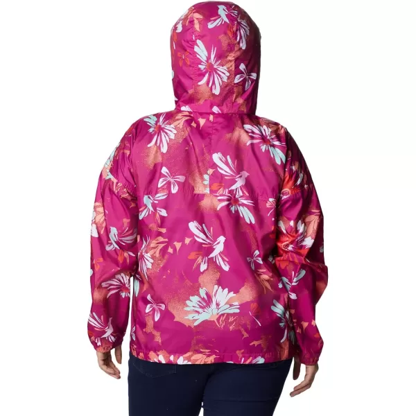 Columbia Womens Flash Challenger Novelty WindbreakerWild Fuchsia Daisy Party Print