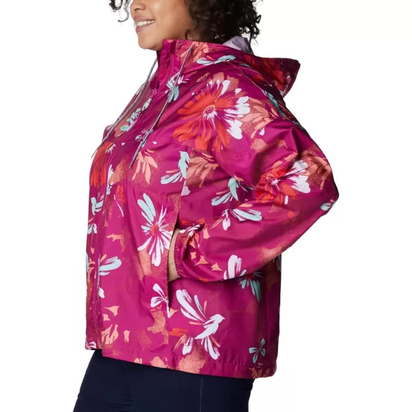 Columbia Womens Flash Challenger Novelty WindbreakerWild Fuchsia Daisy Party Print