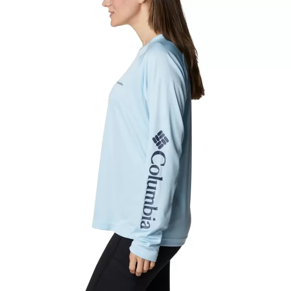Columbia Womens Fork Stream Long Sleeve ShirtSpring BlueNocturnal Logo