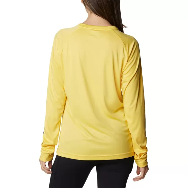 Columbia Womens Fork Stream Long Sleeve ShirtSun GlowNocturnal Logo