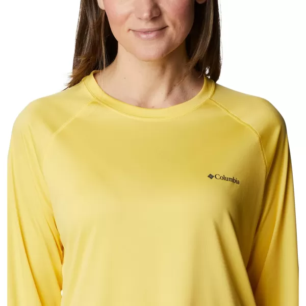 Columbia Womens Fork Stream Long Sleeve ShirtSun GlowNocturnal Logo