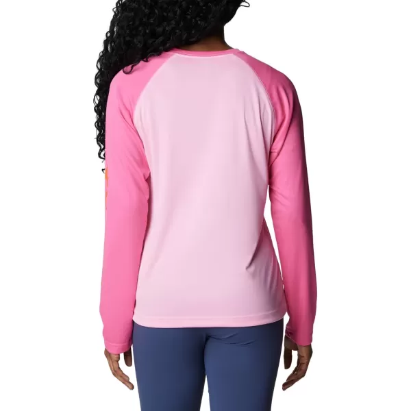 Columbia Womens Fork Stream Long Sleeve ShirtWild RoseSunset Orange Logo