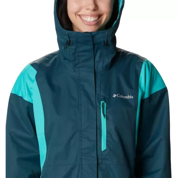 Columbia Womens Hikebound JacketNight Wave  Bright Aqua