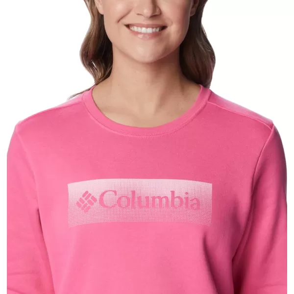 Columbia Womens Logo Ii CrewWild GeraniumFramed Halftone Logo