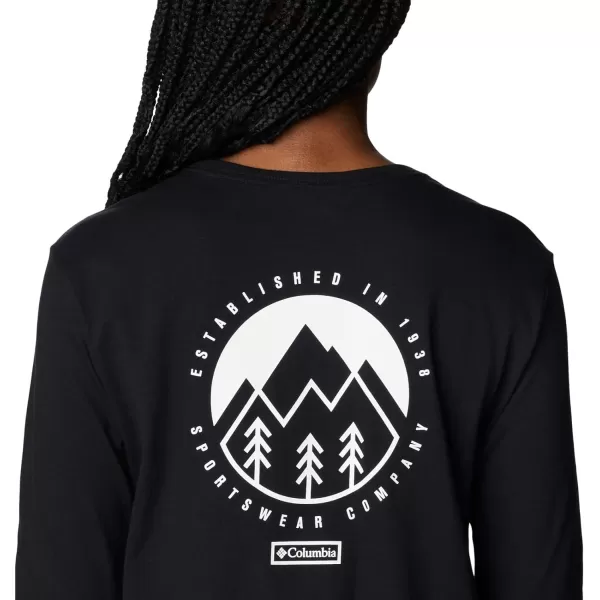 Columbia Womens North Cascades Back Graphic Long Sleeve TeeBlackOutdoor Park