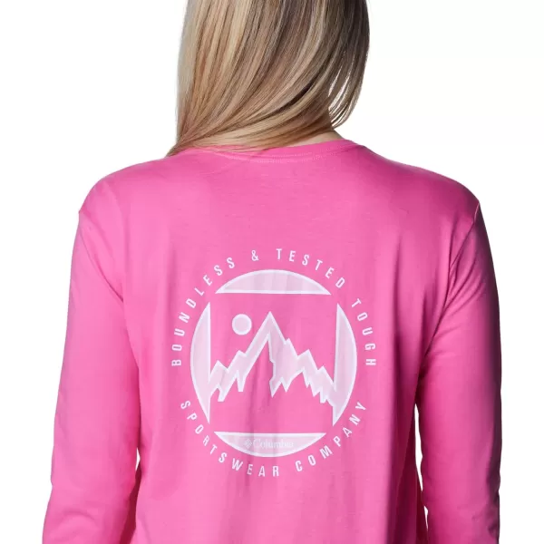 Columbia Womens North Cascades Back Graphic Long Sleeve TeeWild GeraniumBoundless Graphic