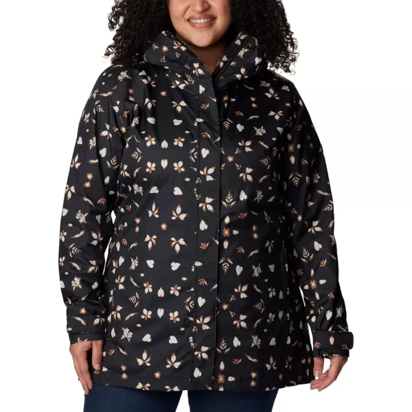 Columbia Womens Splash a Little Ii JacketBlack Cyanofrond Print