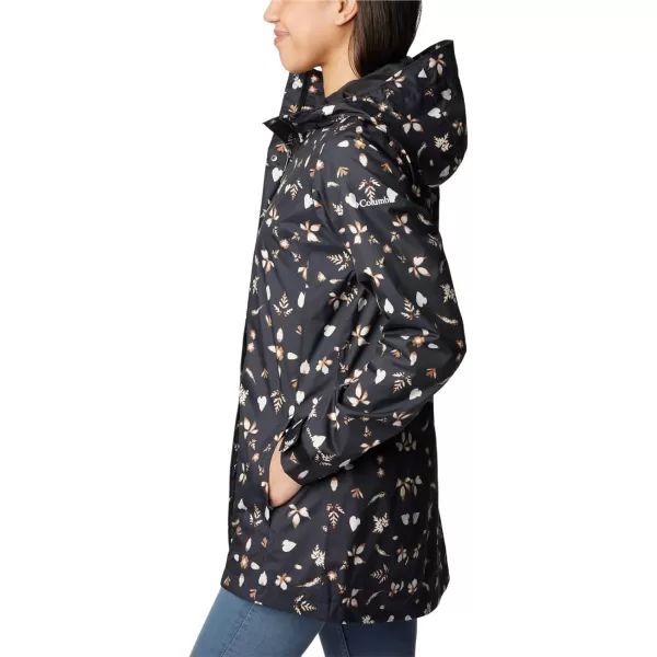 Columbia Womens Splash a Little Ii JacketBlack Cyanofrond Print