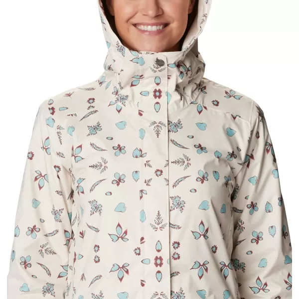 Columbia Womens Splash a Little Ii JacketChalk Cyanofrond Print