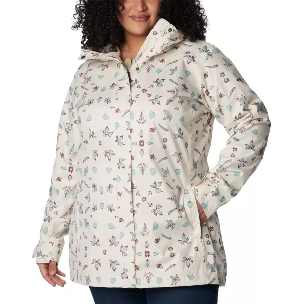 Columbia Womens Splash a Little Ii JacketChalk Cyanofrond Print