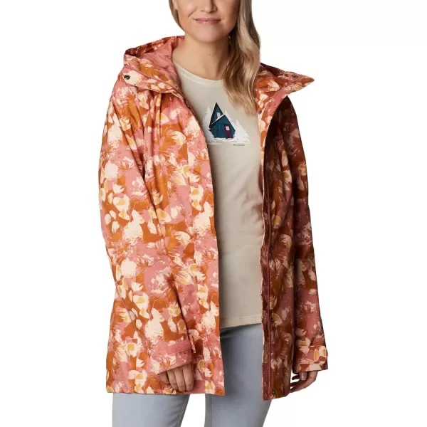 Columbia Womens Splash a Little Ii JacketDark Coral Solarized Tonal