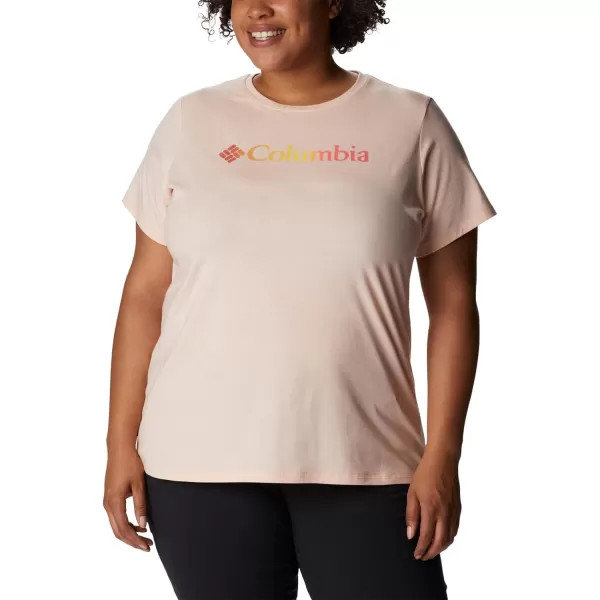 Columbia Womens Sun Trek Short Sleeve Graphic TeePeach Blossom HeatherCsc Gradient