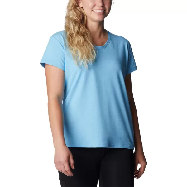 Columbia Womens Sun Trek Short Sleeve TeeVista Blue Heather