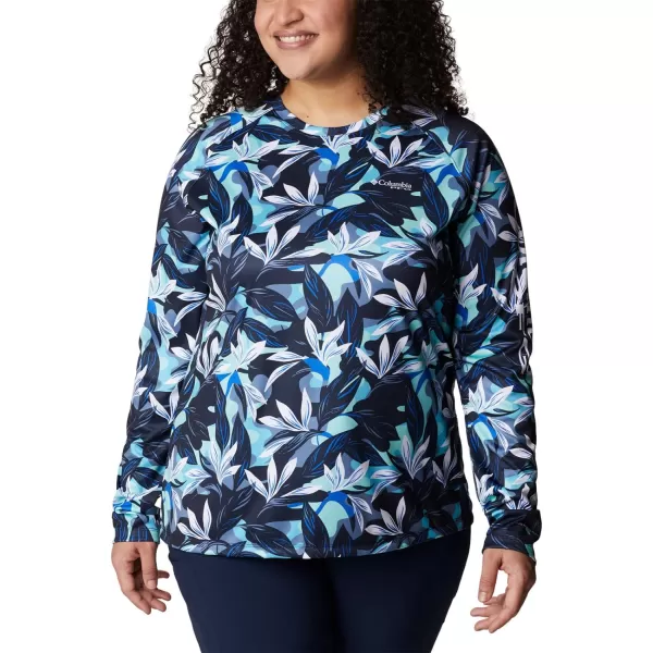 Columbia Womens Super Tidal Tee Long SleeveAtoll Hidden Paradise