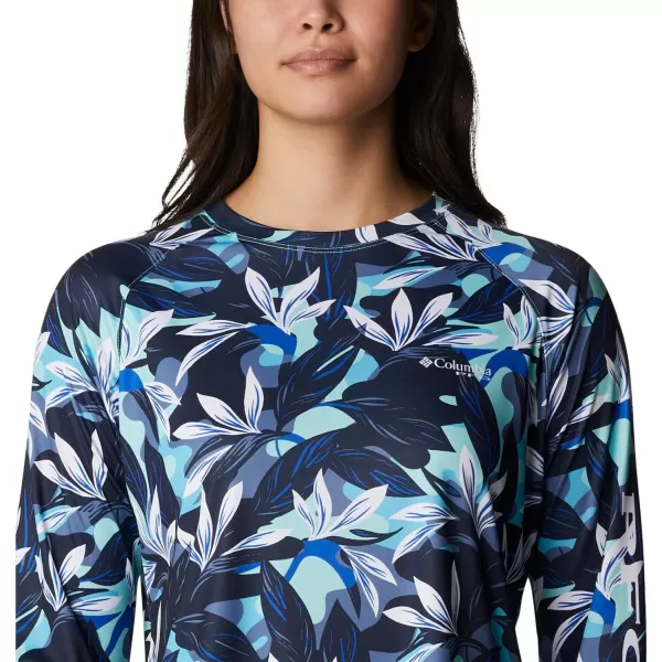 Columbia Womens Super Tidal Tee Long SleeveAtoll Hidden Paradise