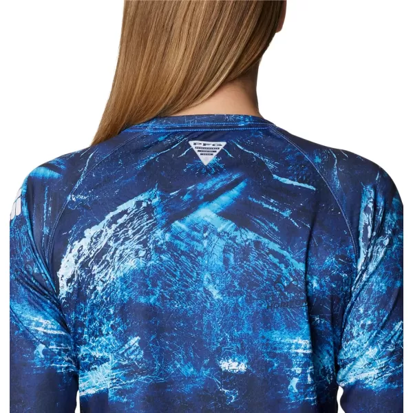 Columbia Womens Super Tidal Tee Long SleeveBlue Macaw Realtree Horizon