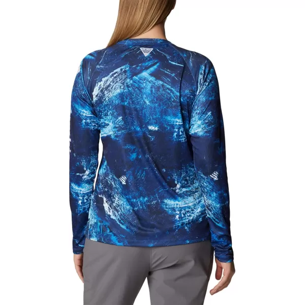 Columbia Womens Super Tidal Tee Long SleeveBlue Macaw Realtree Horizon