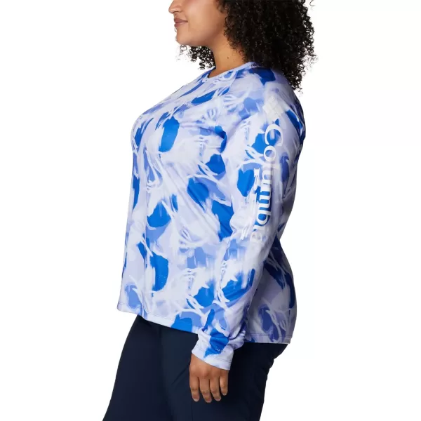 Columbia Womens Super Tidal Tee Long SleeveBlue MacawAuroras Print