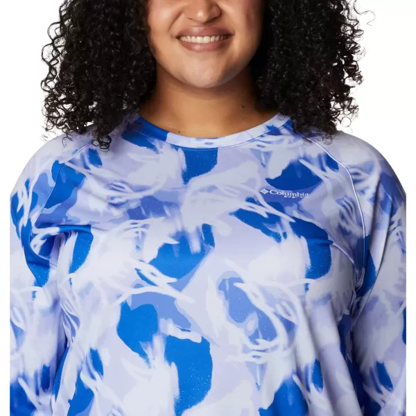 Columbia Womens Super Tidal Tee Long SleeveBlue MacawAuroras Print