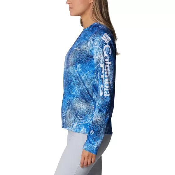 Columbia Womens Super Tidal Tee Long SleeveBright Nectar Fish Frenzy Print