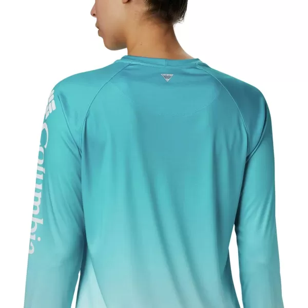 Columbia Womens Super Tidal Tee Long SleeveClear Water Gradient