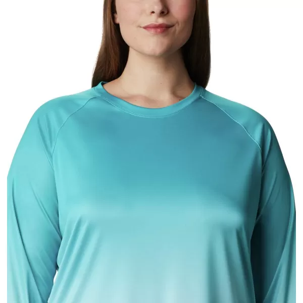 Columbia Womens Super Tidal Tee Long SleeveClear Water Gradient