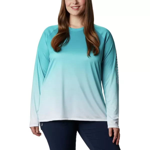 Columbia Womens Super Tidal Tee Long SleeveClear Water Gradient